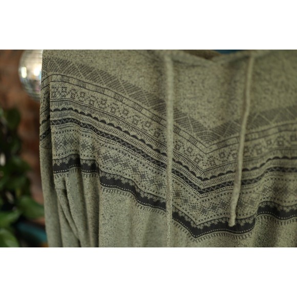 No Frills Womens Long Sleeve Soft Olive Green Drawstring Hoodie Size XL - Picture 2 of 9